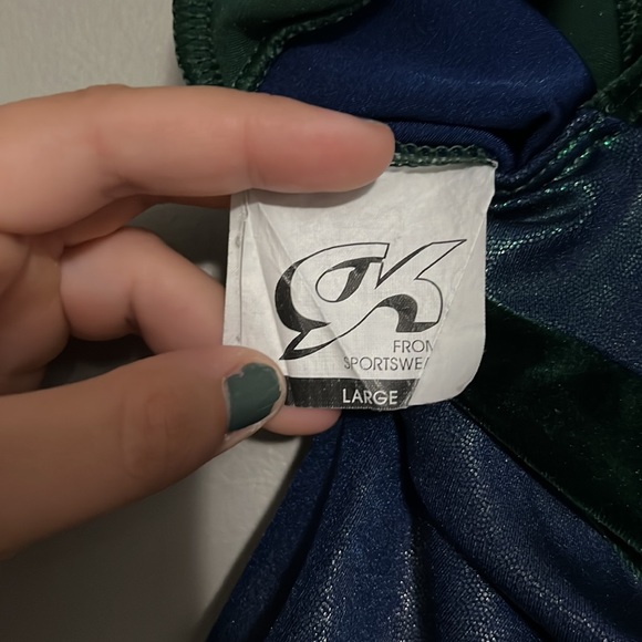 GK green/blue gymnastics leotard - Picture 4 of 4